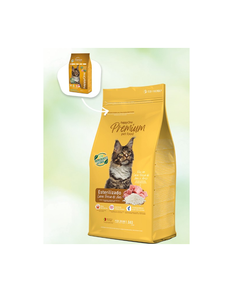 happyOne Premium Gato Esterilizado - Carne Fresca 1.5 kg