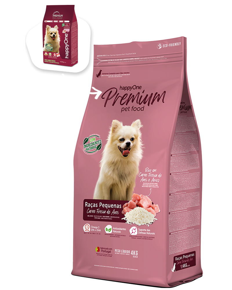 happyOne Premium Razas Pequeñas Carne Fresca de Aves 12Kg.