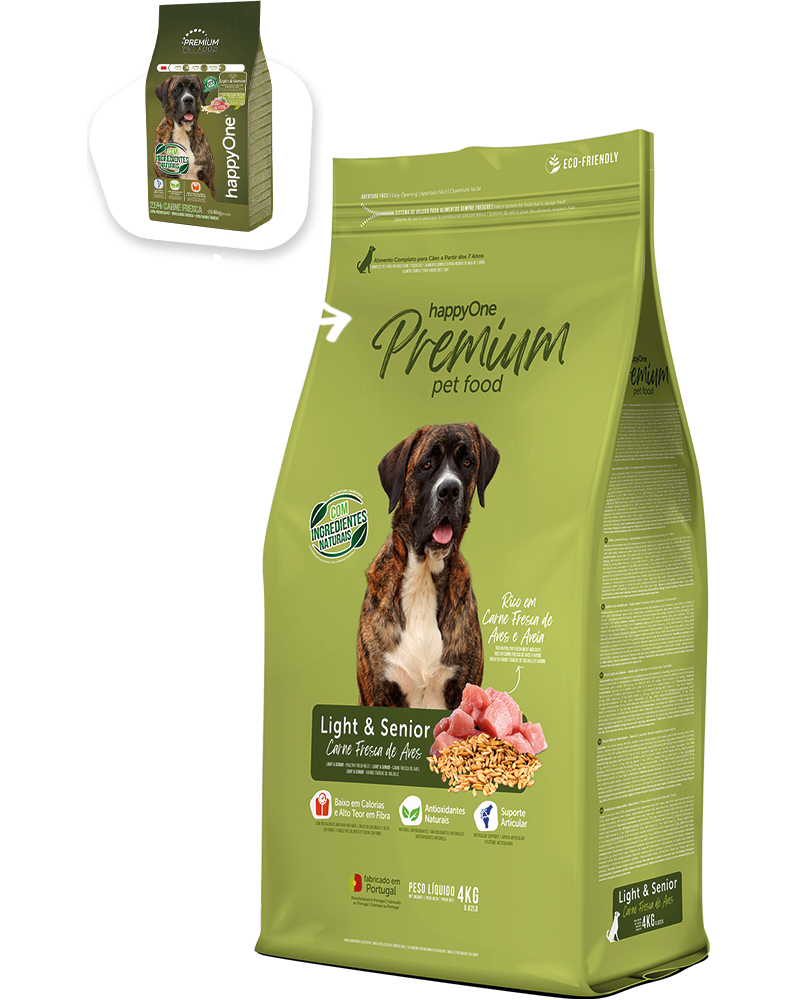 happyOne Premium Light & Senior - Carne Fresca 4Kg.